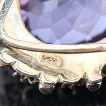 Load image into Gallery viewer, Vintage 14K Yellow Gold Large Oval Amethyst Floral Cocktail Statement Ring