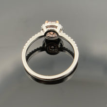 Load image into Gallery viewer, 14K White Gold Round Cut Morganite and Diamond Engagement Ring