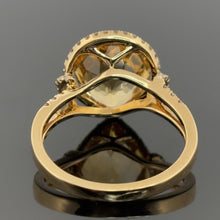 Load image into Gallery viewer, 14K Yellow Gold 3.25 Ct Pear-Shaped Citrine &amp; Diamond Halo Statement Ring