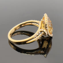 Load image into Gallery viewer, 14K Yellow Gold 3.25 Ct Pear-Shaped Citrine &amp; Diamond Halo Statement Ring