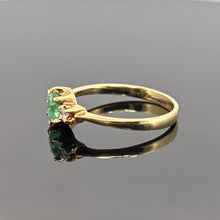 Load image into Gallery viewer, Elegant 14K Yellow Gold Emerald Ring with Diamond Accents