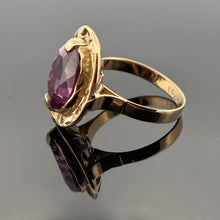 Load image into Gallery viewer, Vintage 14K Yellow Gold Oval Pink Sapphire Statement Ring