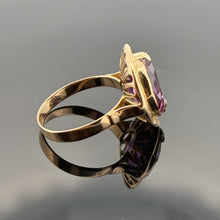 Load image into Gallery viewer, Vintage 14K Yellow Gold Oval Pink Sapphire Statement Ring