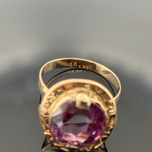 Load image into Gallery viewer, Vintage 14K Yellow Gold Oval Pink Sapphire Statement Ring