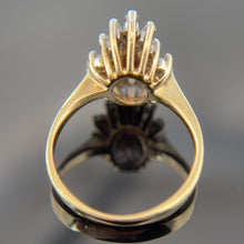 Load image into Gallery viewer, Vintage 14K Yellow Gold Ruby &amp; Diamond Cluster Ring