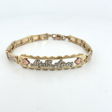 Load image into Gallery viewer, 14K Tri-Color Gold "Mis 15 Años" ID Bracelet – Quinceañera Keepsake