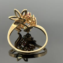 Load image into Gallery viewer, 14K Yellow Gold Multi-Gemstone Floral Cluster Ring