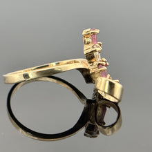 Load image into Gallery viewer, Vintage 10k Ruby and Diamond (CZ) Floral Ring