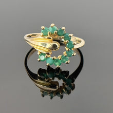Load image into Gallery viewer, Vintage 10k Gold Natural Emerald Statement Ring