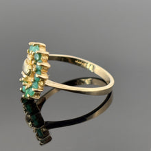 Load image into Gallery viewer, Vintage 10k Gold Natural Emerald Statement Ring
