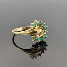 Load image into Gallery viewer, Vintage 10k Gold Natural Emerald Statement Ring