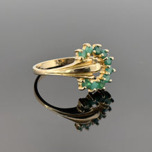 Load image into Gallery viewer, Vintage 10k Gold Natural Emerald Statement Ring