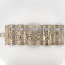 Load image into Gallery viewer, Rare Vintage Peruvian Story Bracelet | Handcrafted  Silver Panel Bracelet