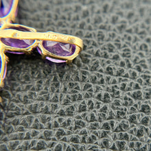 Load image into Gallery viewer, 14K Yellow Gold Amethyst Cross Pendant