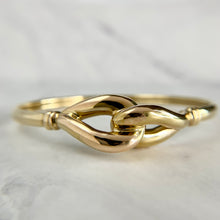 Load image into Gallery viewer, 14K Yellow Gold Love Knot Bangle Flexible Bracelet