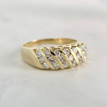 Load image into Gallery viewer, 14K Yellow Gold Channel Set Diamond Diagonal Band