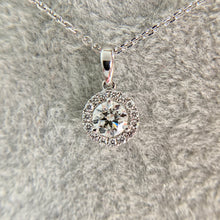 Load image into Gallery viewer, 14K White Gold .42ctw Diamond Halo Necklace