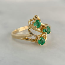 Load image into Gallery viewer, 14K Yellow Gold Emerald Openwork Swirl Ring