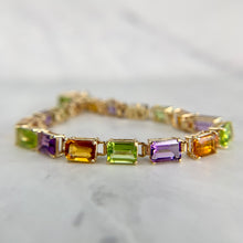 Load image into Gallery viewer, 14K Yellow Gold Citrine, Amethyst and Peridot Bracelet
