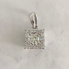 Load image into Gallery viewer, 14K White Gold Square Shaped .33ctw Diamond Pendant