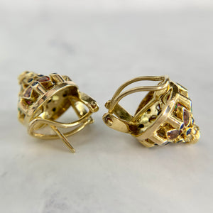 14K Yellow Gold Multi-Stone Thai Princess Earrings