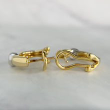 Load image into Gallery viewer, 18K Two-Tone Gold .20ctw Diamond Huggie Omega Back Earrings