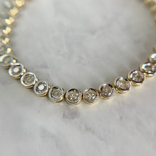 Load image into Gallery viewer, 18K Two-Tone Bezel Set 3 Carat Diamond Tennis Bracelet