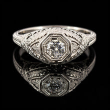 Load image into Gallery viewer, Vintage 18k White Gold Art Deco Diamond Ring