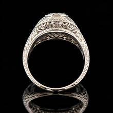 Load image into Gallery viewer, Vintage 18k White Gold Art Deco Diamond Ring