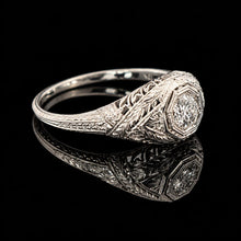 Load image into Gallery viewer, Vintage 18k White Gold Art Deco Diamond Ring