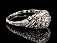 Load image into Gallery viewer, Vintage 18k White Gold Art Deco Diamond Ring