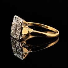 Load image into Gallery viewer, Vintage 14K Two TonedGold Diamond Ring with Ornate White Gold Filigree