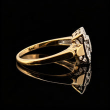 Load image into Gallery viewer, Vintage 14K Two TonedGold Diamond Ring with Ornate White Gold Filigree