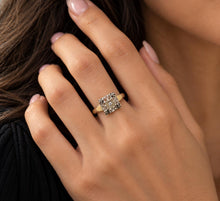 Load image into Gallery viewer, Vintage 14K Two TonedGold Diamond Ring with Ornate White Gold Filigree
