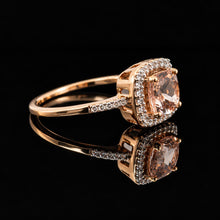 Load image into Gallery viewer, 10K Rose Gold 1.15 CT Morganite Diamond Halo Engagement Ring
