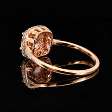 Load image into Gallery viewer, 10K Rose Gold 1.15 CT Morganite Diamond Halo Engagement Ring