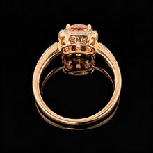 Load image into Gallery viewer, 10K Rose Gold 1.15 CT Morganite Diamond Halo Engagement Ring