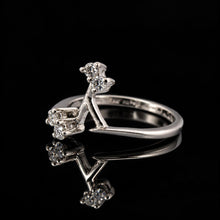Load image into Gallery viewer, 14K White Gold Diamond Bypass Ring