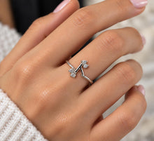 Load image into Gallery viewer, 14K White Gold Diamond Bypass Ring