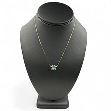 Load image into Gallery viewer, Vintage 14k Italian YG Butterfly Necklace with Opal and Diamond Accents