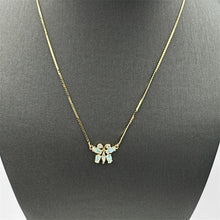 Load image into Gallery viewer, Vintage 14k Italian YG Butterfly Necklace with Opal and Diamond Accents