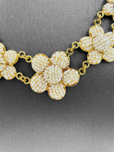 Load image into Gallery viewer, Luxury 18K Gold Pearl Floral Necklace – Intricate Beaded Blossom Link Design