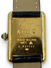 Load image into Gallery viewer, Cartier Must de Cartier Tank Watch Black Dial Roman Numerals Leather Strap Class