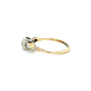 Vintage 14K Gold .41ct Transitional Cut Diamond Engagement Ring