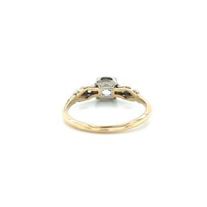 Vintage 14K Gold .41ct Transitional Cut Diamond Engagement Ring