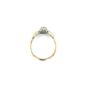 Vintage 14K Gold .41ct Transitional Cut Diamond Engagement Ring