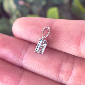 14K White Gold Square Shaped .33ctw Diamond Pendant