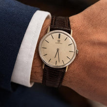 Load image into Gallery viewer, Vintage 1960's Omega Watch 14k WG Gold  Slim Cal. 620 D6729