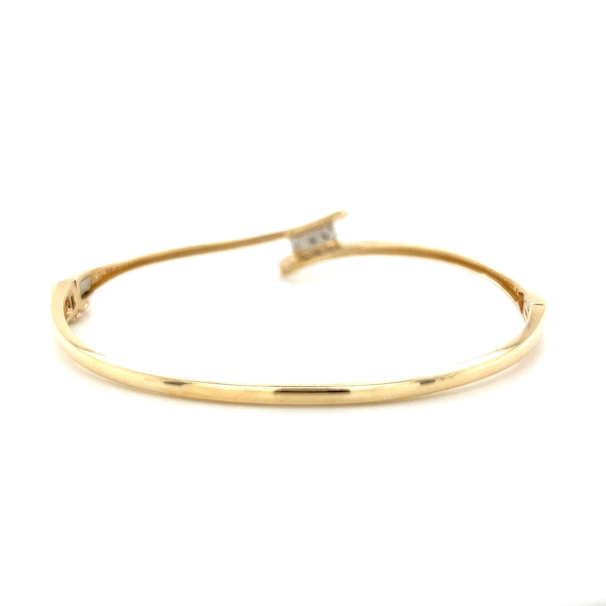 Vintage 10K Yellow Gold 3 Diamond Bypass Bangle Bracelet – AJG