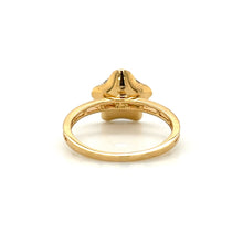 Load image into Gallery viewer, New 14K Yellow Gold .20ctw Diamond Colored Rhodium Flower Ring